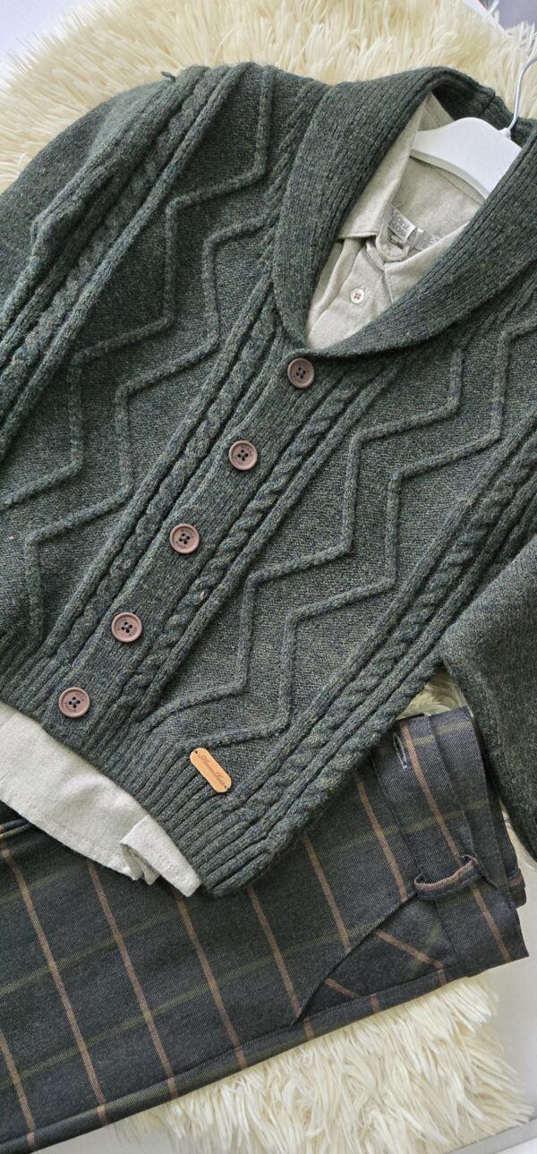 Boys Cardigan, Shirt And Trousers