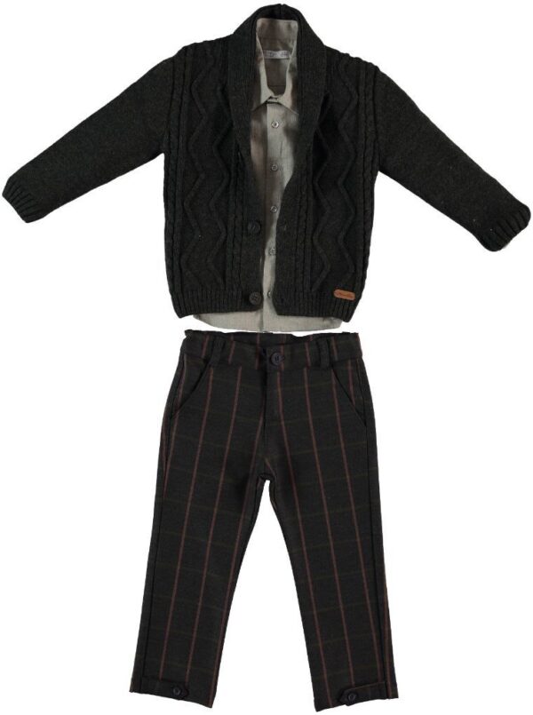 Boys Cardigan, Shirt And Trousers