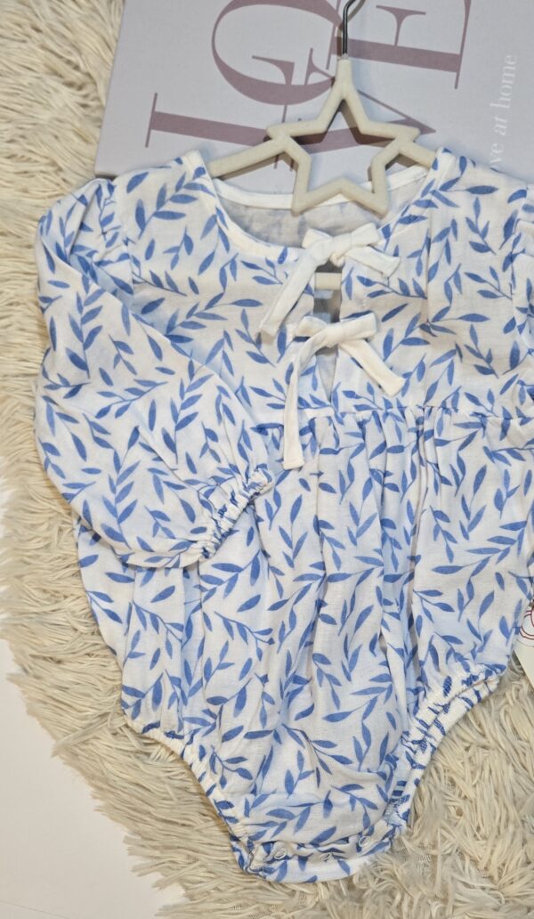 blue leaf romper