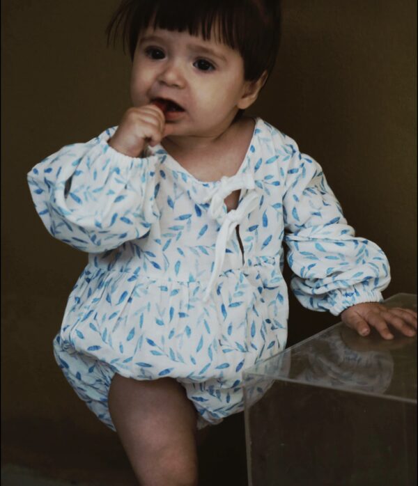 blue leaf romper