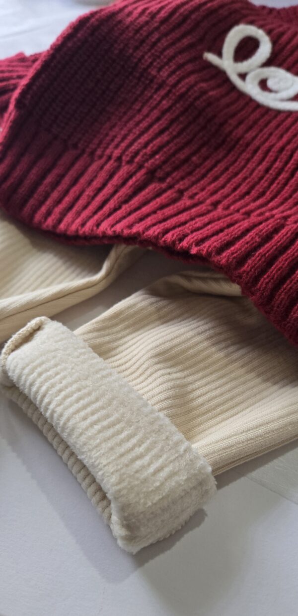 beige fleeced legging