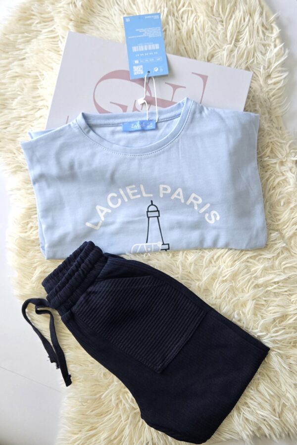 Paris blue shirt and pant
