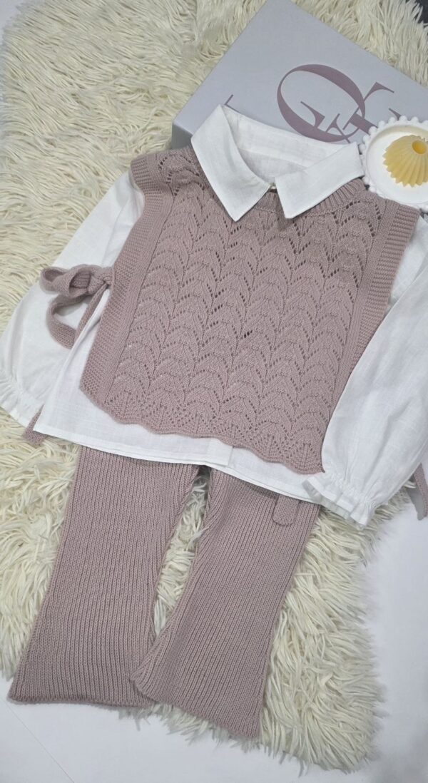 pink wool 3 pieces set